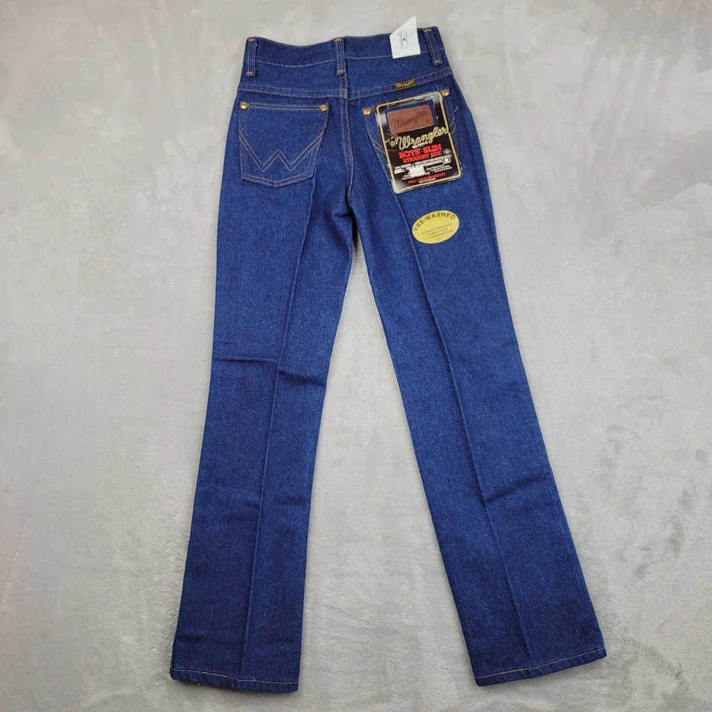Vintage Wrangler Jeans Boys 11 Slim Straight Leg Made USA‎ 90s Denim Prewashed